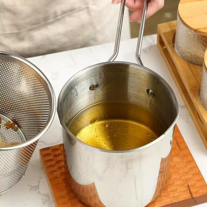Stainless steel mini deep fryer multi-functional deep pot for frying chicken and french fries small fryer,HangYu Housewares ,Stainless steel mini deep fryer multi-functional deep pot for frying chicken and french fries small fryer