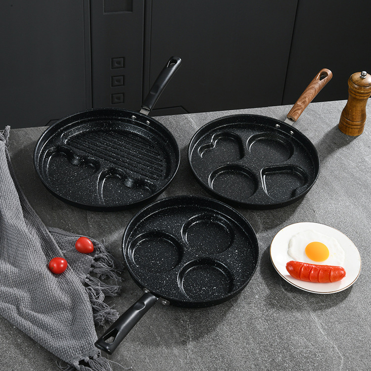 Fried egg pan, breakfast non-stick pan, multi-hole mold, flat-bottomed frying pan,HangYu Housewares ,Fried egg pan, breakfast non-stick pan, multi-hole mold, flat-bottomed frying pan