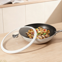 Uncoated flat-bottom non-stick titanium pot, electromagnetic stove, gas stove, universal frying pan and sauté pan,HangYu Housewares ,Uncoated flat-bottom non-stick titanium pot, electromagnetic stove, gas stove, universal frying pan and sauté pan