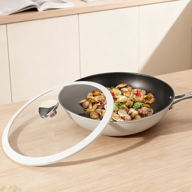 Uncoated flat-bottom non-stick titanium pot, electromagnetic stove, gas stove, universal frying pan and sauté pan,HangYu Housewares ,Uncoated flat-bottom non-stick titanium pot, electromagnetic stove, gas stove, universal frying pan and sauté pan
