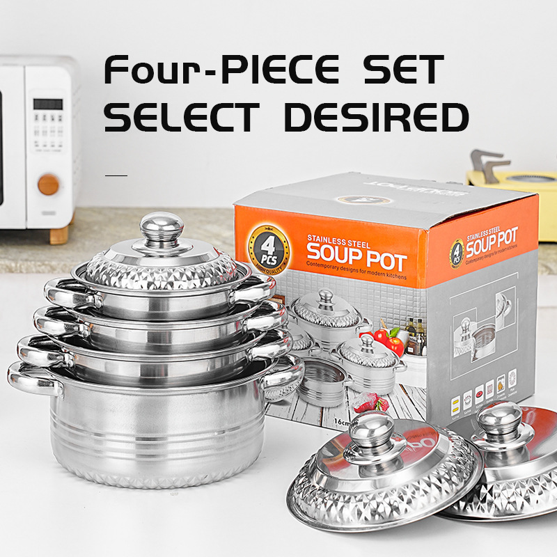 Stainless steel cookware set - Diamond soup pot set,HangYu Housewares ,Stainless steel cookware set - Diamond soup pot set