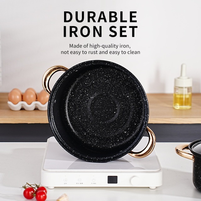Mafengstone Golden Handle Non-stick Cookware Set,HangYu Housewares ,Mafengstone Golden Handle Non-stick Cookware Set