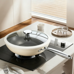 Uncoated flat-bottom non-stick titanium pot, electromagnetic stove, gas stove, universal frying pan and sauté pan,HangYu Housewares ,Uncoated flat-bottom non-stick titanium pot, electromagnetic stove, gas stove, universal frying pan and sauté pan
