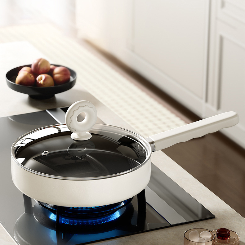 Titanium ceramic non-stick pan, multi-functional frying pan, flat-bottom pan,HangYu Housewares ,Titanium ceramic non-stick pan, multi-functional frying pan, flat-bottom pan