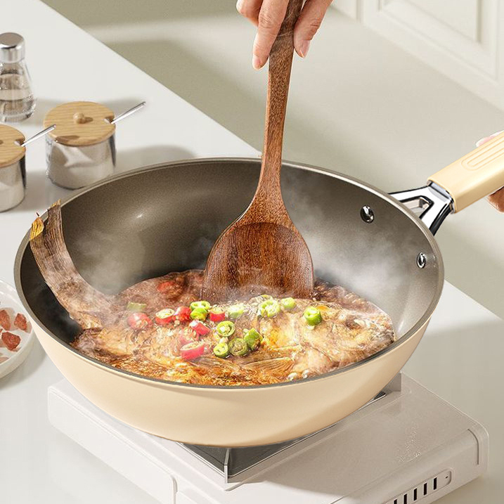 Titanium ceramic frying pan, flat-bottomed pan, wear-resistant, scratch-proof and non-stick pan,HangYu Housewares ,Titanium ceramic frying pan, flat-bottomed pan, wear-resistant, scratch-proof and non-stick pan