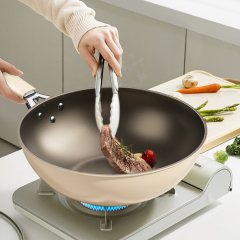 Titanium ceramic frying pan, flat-bottomed pan, wear-resistant, scratch-proof and non-stick pan,HangYu Housewares ,Titanium ceramic frying pan, flat-bottomed pan, wear-resistant, scratch-proof and non-stick pan