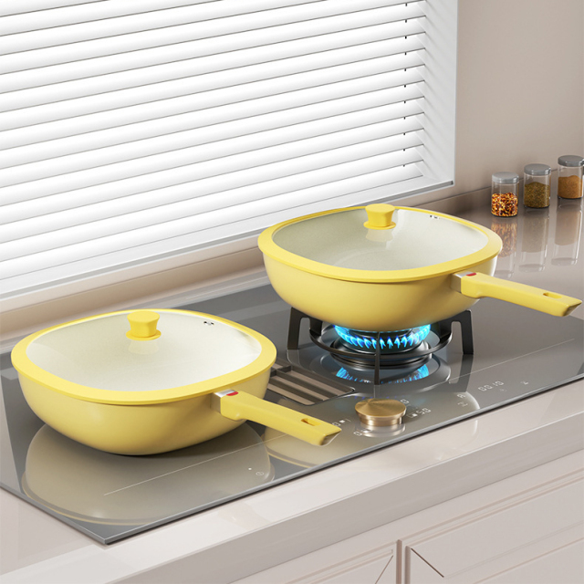 Non-stick pans, frying pans, ceramic inner-bottom cooking pots, flat-bottom pans, non-stick pans, induction cookers, gas stoves, universal use,HangYu Housewares ,Non-stick pans, frying pans, ceramic inner-bottom cooking pots, flat-bottom pans, non-stick pans, induction cookers, gas stoves, universal use
