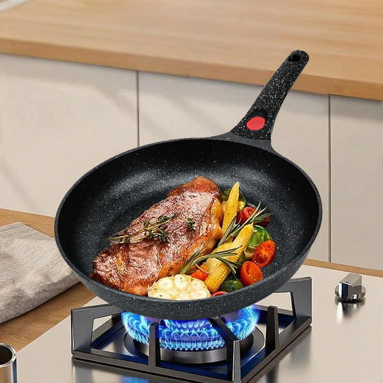 Aluminum alloy flat-bottomed pan non-stick pan handle detachable steak frying pan household macaroni stone cooking pot,HangYu Housewares ,Aluminum alloy flat-bottomed pan non-stick pan handle detachable steak frying pan household macaroni stone cooking pot