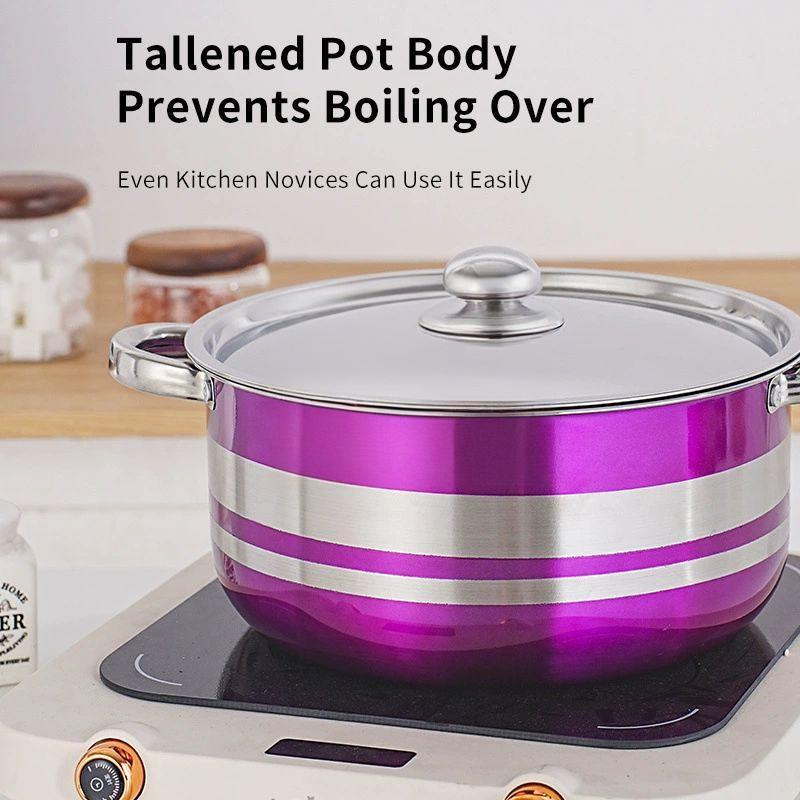 Stainless steel color soup pot set,HangYu Housewares ,Stainless steel saucepan set
