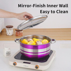 Stainless steel color soup pot set,HangYu Housewares ,Stainless steel saucepan set