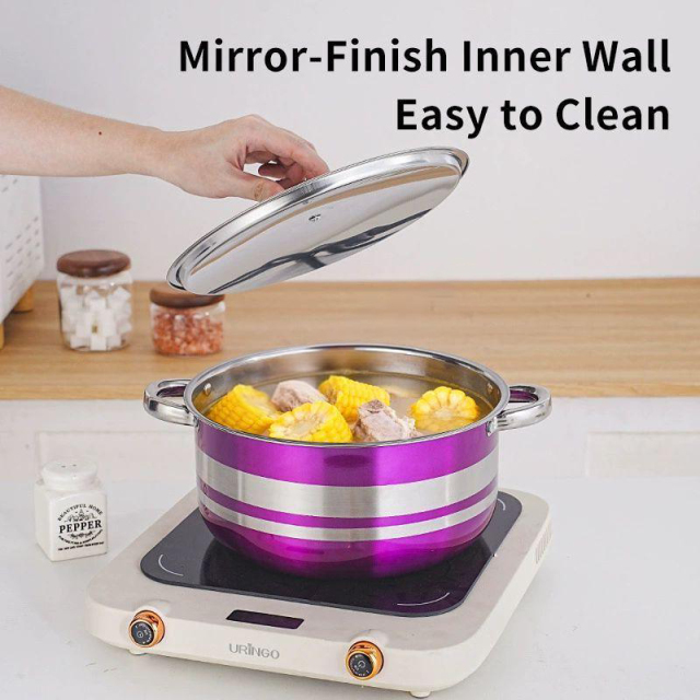 Stainless steel color soup pot set,HangYu Housewares ,Stainless steel saucepan set