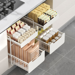 Extendable folding pull-out drawer shelf with multi-functional storage basket for cabinets,HangYu Housewares ,Extendable folding pull-out drawer shelf with multi-functional storage basket for cabinets