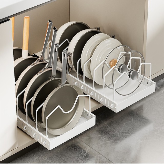 Adjustable cooking utensil storage rack, kitchen pull-out storage shelf, cabinet organizing stand, countertop dish rack, pot cover rack, pot rack,HangYu Housewares ,Adjustable cooking utensil storage rack, kitchen pull-out storage shelf, cabinet organizing stand, countertop dish rack, pot cover rack, pot rack