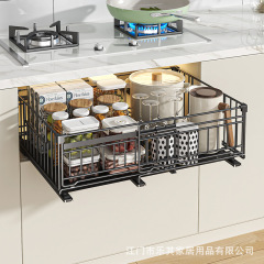 Extendable folding pull-out drawer shelf with multi-functional storage basket for cabinets,HangYu Housewares ,Extendable folding pull-out drawer shelf with multi-functional storage basket for cabinets