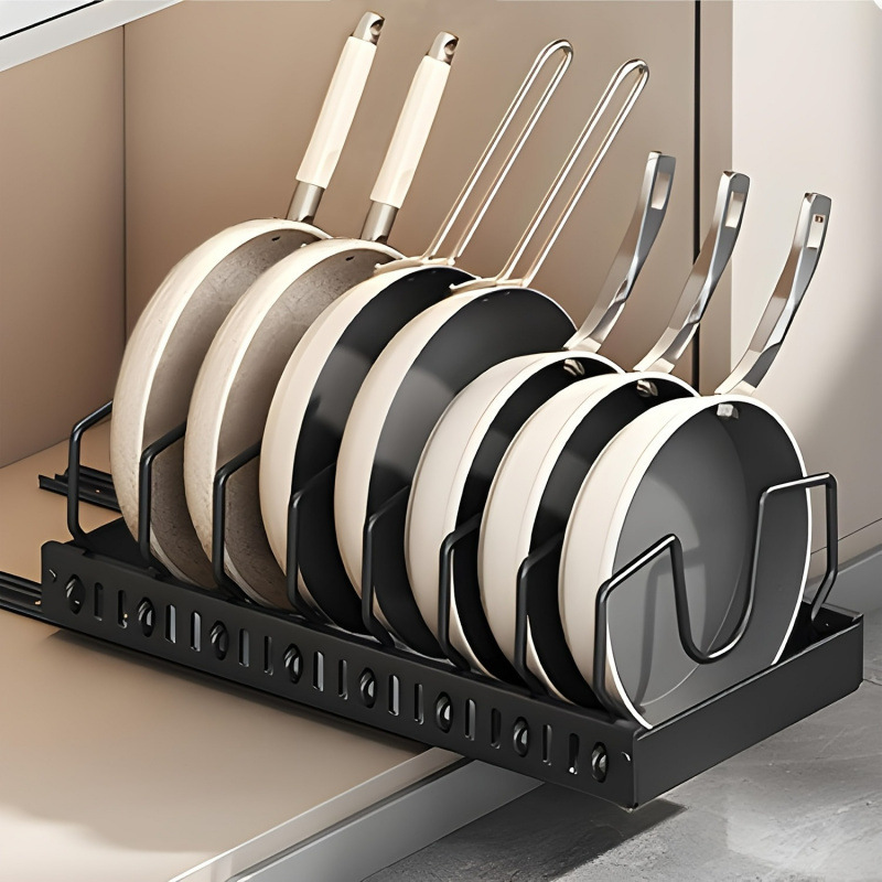 Adjustable cooking utensil storage rack, kitchen pull-out storage shelf, cabinet organizing stand, countertop dish rack, pot cover rack, pot rack,HangYu Housewares ,Adjustable cooking utensil storage rack, kitchen pull-out storage shelf, cabinet organizing stand, countertop dish rack, pot cover rack, pot rack