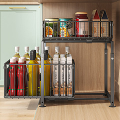 Kitchen self-installing basket-style cabinet with pull-out bowl baskets for dish storage, under-sink drawer-style multi-level storage rack,HangYu Housewares ,Kitchen self-installing basket-style cabinet with pull-out bowl baskets for dish storage, under-sink drawer-style multi-level storage rack