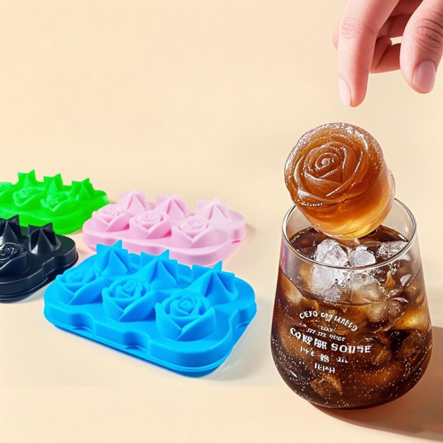 Rose diamond ice cube silicone mold,HangYu Housewares ,Rose diamond ice cube silicone mold
