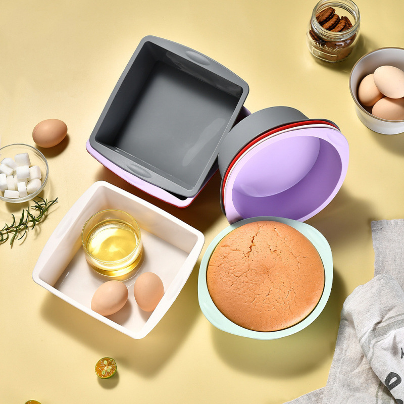 Silicone cake mold - suitable for home baking, circular chiffon cake mold, rectangular bread and toast mold,HangYu Housewares ,Silicone cake mold - suitable for home baking, circular chiffon cake mold, rectangular bread and toast mold