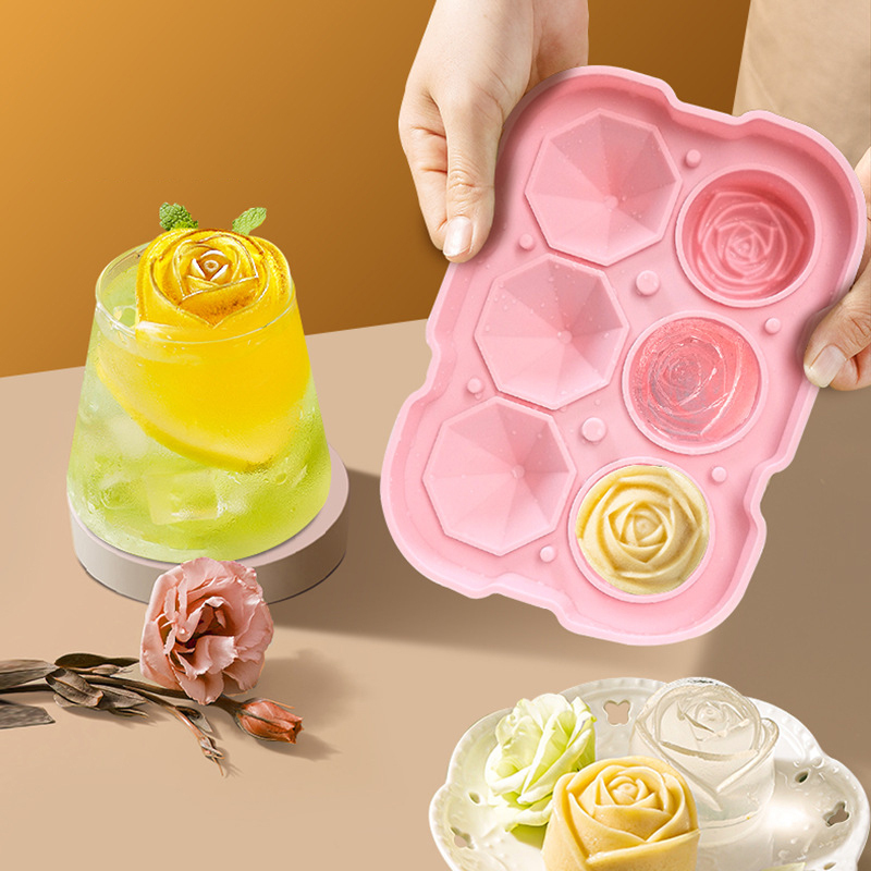 Rose diamond ice cube silicone mold,HangYu Housewares ,Rose diamond ice cube silicone mold