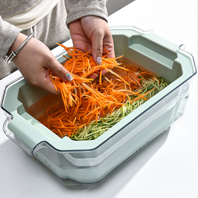 Multifunctional Stainless Steel Vegetable Chopper with Large Capacity Drain Basket, Ideal for Home Use – Potato Shredder, Radish Shredder, and Ultimate Vegetable Slicer,HangYu Housewares ,Multifunctional Stainless Steel Vegetable Chopper with Large Capacity Drain Basket, Ideal for Home Use – Potato Shredder, Radish Shredder, and Ultimate Vegetable Slicer