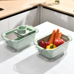 Multifunctional Stainless Steel Vegetable Chopper with Large Capacity Drain Basket, Ideal for Home Use – Potato Shredder, Radish Shredder, and Ultimate Vegetable Slicer,HangYu Housewares ,Multifunctional Stainless Steel Vegetable Chopper with Large Capacity Drain Basket, Ideal for Home Use – Potato Shredder, Radish Shredder, and Ultimate Vegetable Slicer