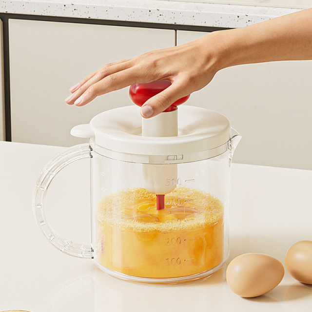 Press-type filter egg beater with measuring stirrer, a multifunctional egg cup tool,HangYu Housewares ,Press-type filter egg beater with measuring stirrer, a multifunctional egg cup tool