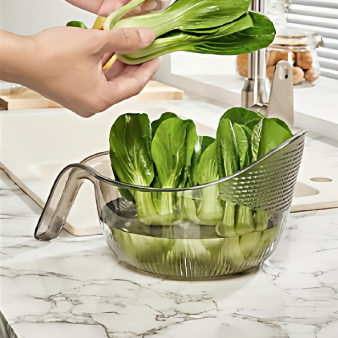 Automatic hand-free rice washing device with water-draining basket and multi-functional rice sieve,HangYu Housewares ,Automatic hand-free rice washing device with water-draining basket and multi-functional rice sieve