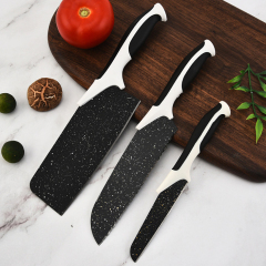 Stainless steel knife set with malachite knife tools - five pieces, including a chef's knife for cutting meat and vegetables, a fruit knife, and a vegetable peeler set,HangYu Housewares ,Stainless steel knife set with malachite knife tools - five pieces, including a chef's knife for cutting meat and vegetables, a fruit knife, and a vegetable peeler set