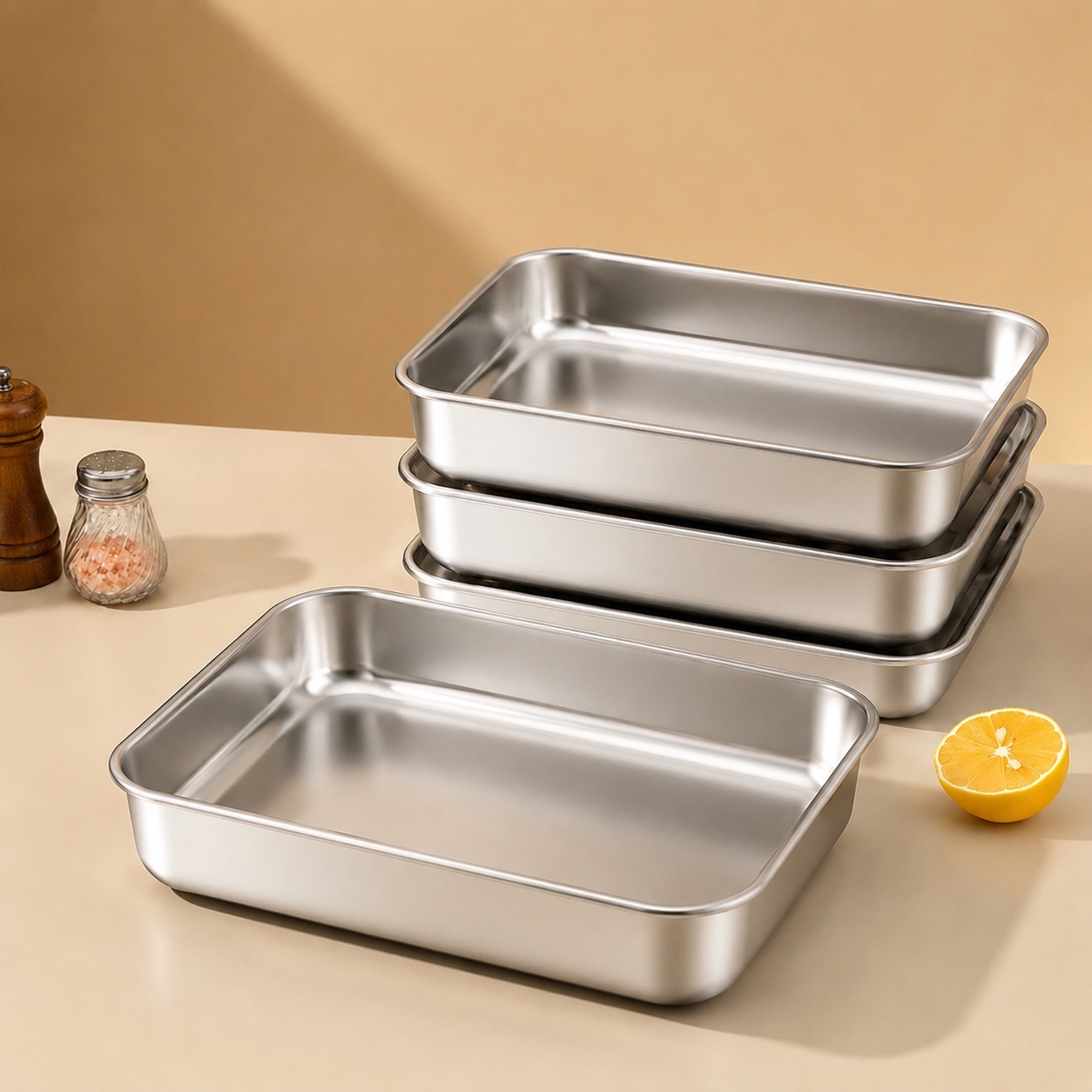 Stainless steel lid-covered versatile square plate,HangYu Housewares ,Stainless steel lid-covered versatile square plate