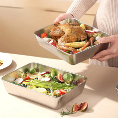 Stainless steel lid-covered versatile square plate,HangYu Housewares ,Stainless steel lid-covered versatile square plate