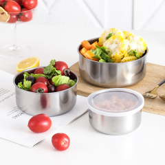 Stainless steel round food storage set of five pieces,HangYu Housewares ,Stainless steel round food storage set of five pieces