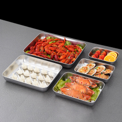 Stainless steel lid-covered versatile square plate,HangYu Housewares ,Stainless steel lid-covered versatile square plate