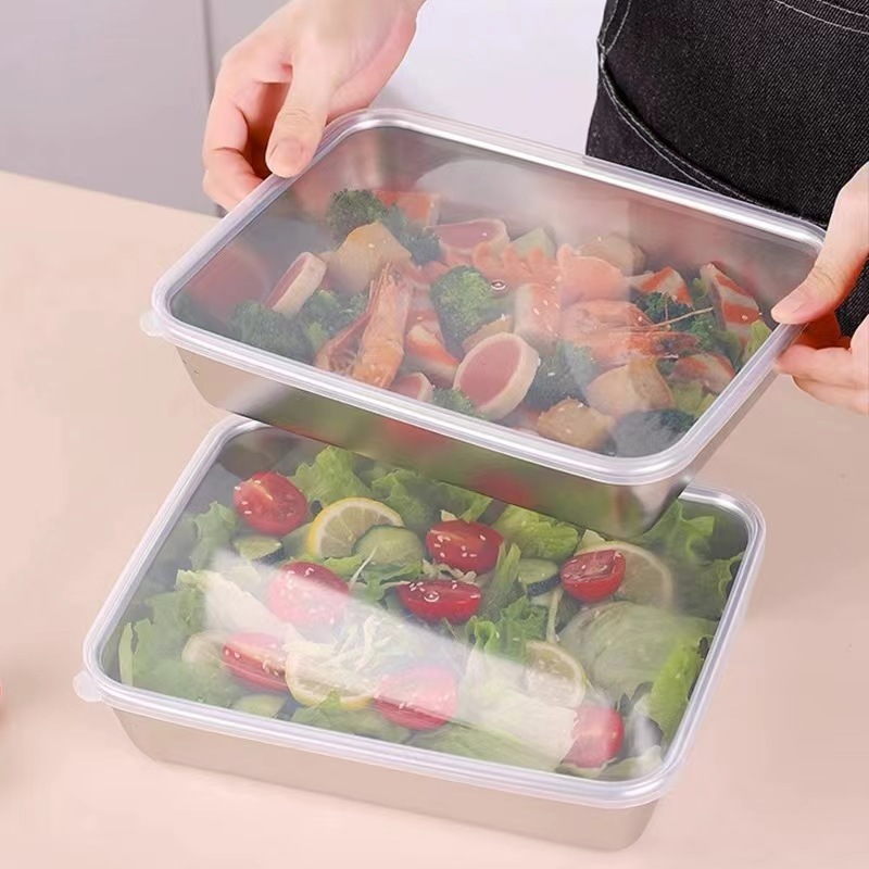 Stainless steel lid-covered versatile square plate,HangYu Housewares ,Stainless steel lid-covered versatile square plate