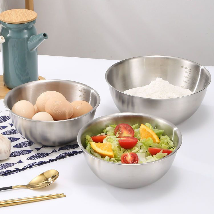 Stainless steel mixing bowl with measuring markings,HangYu Housewares ,Stainless steel mixing bowl with measuring markings