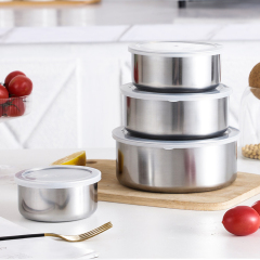 Stainless steel round food storage set of five pieces,HangYu Housewares ,Stainless steel round food storage set of five pieces