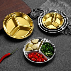 Stainless steel circular dipping dish, multi-compartment sauce dish,HangYu Housewares ,Stainless steel circular dipping dish, multi-compartment sauce dish