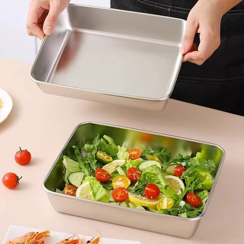 Stainless steel lid-covered versatile square plate,HangYu Housewares ,Stainless steel lid-covered versatile square plate