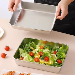 Stainless steel lid-covered versatile square plate,HangYu Housewares ,Stainless steel lid-covered versatile square plate