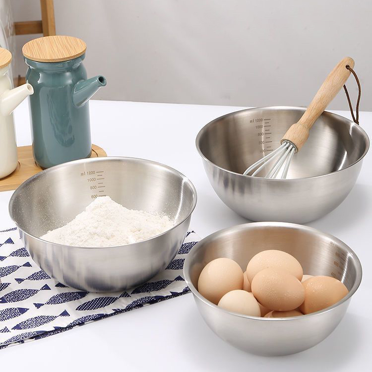 Stainless steel mixing bowl with measuring markings,HangYu Housewares ,Stainless steel mixing bowl with measuring markings