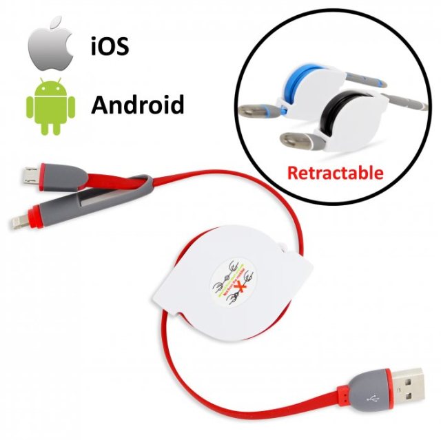 Retractable Charging Cable (for iPhone & Android)