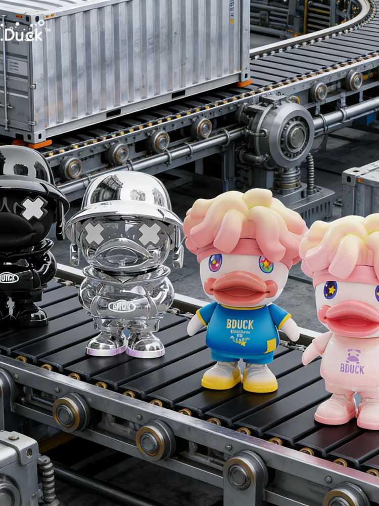 B Duck Little Duck Toy PVC Chrome-Plated Figure Collectible Gift 8cm Desktop Ornament Action Figure