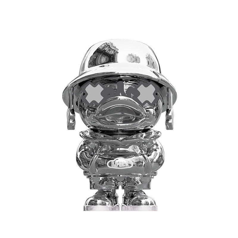 B Duck Little Duck Toy PVC Chrome-Plated Figure Collectible Gift 8cm Desktop Ornament Action Figure