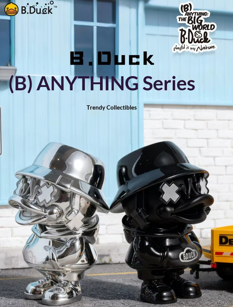 B Duck Little Duck Toy PVC Chrome-Plated Figure Collectible Gift 8cm Desktop Ornament Action Figure