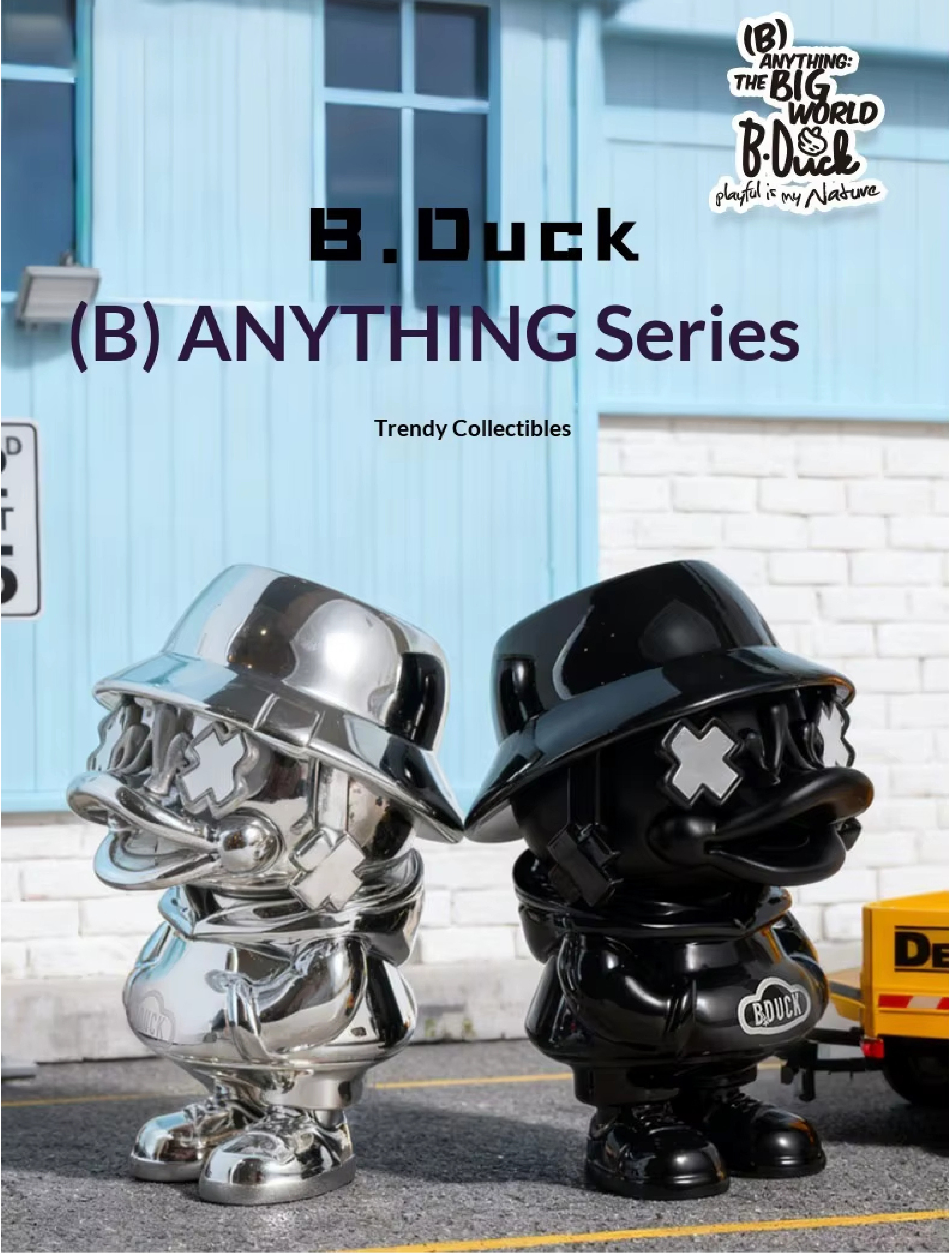 B Duck Little Duck Toy PVC Chrome-Plated Figure Collectible Gift 8cm Desktop Ornament Action Figure