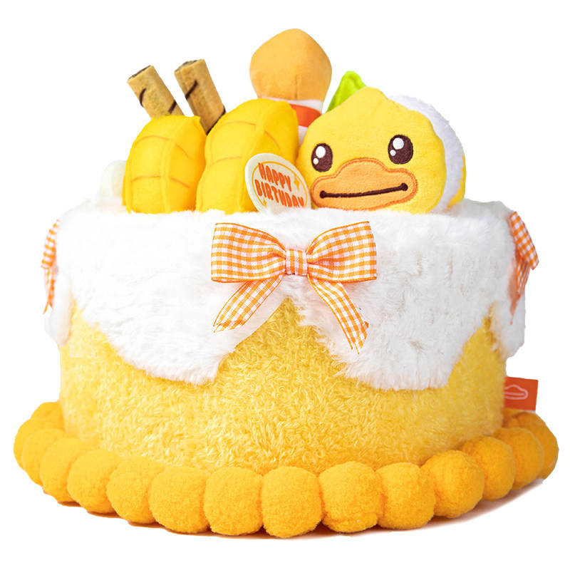 B Duck 20th Anniversary Velvet Plush Birthday Cake Cute Doll Gift Toy Home Decoration