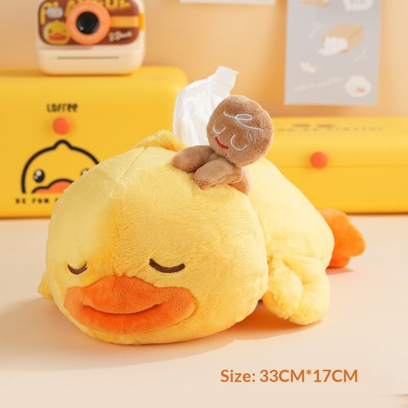 B.Duck Cookie Man Kingdom Collaboration Series Short Plush Lying Duck Tissue Box