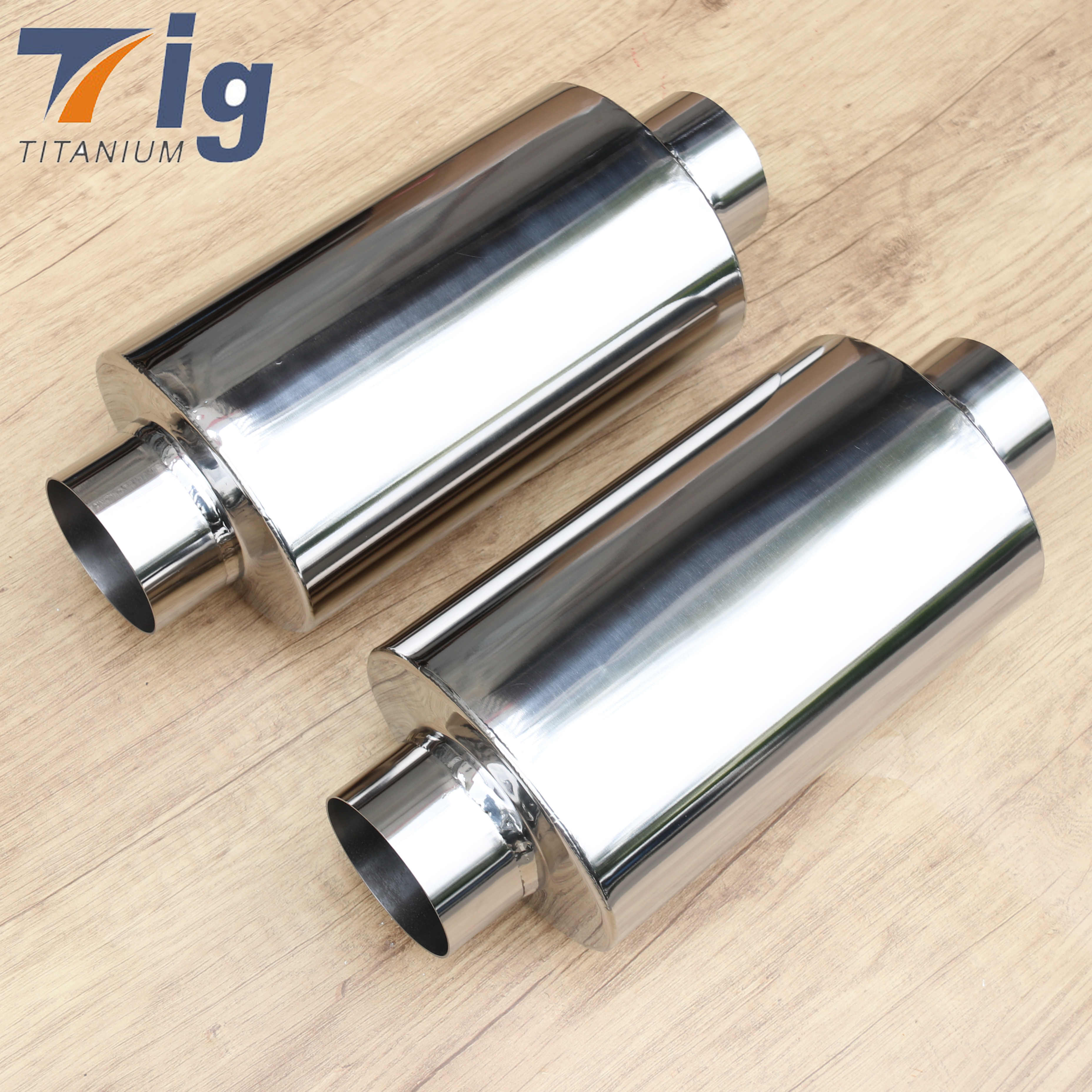 Customize Universal Exhaust System Muffler Oval 3" Titanium Low Profile Oval Muffler