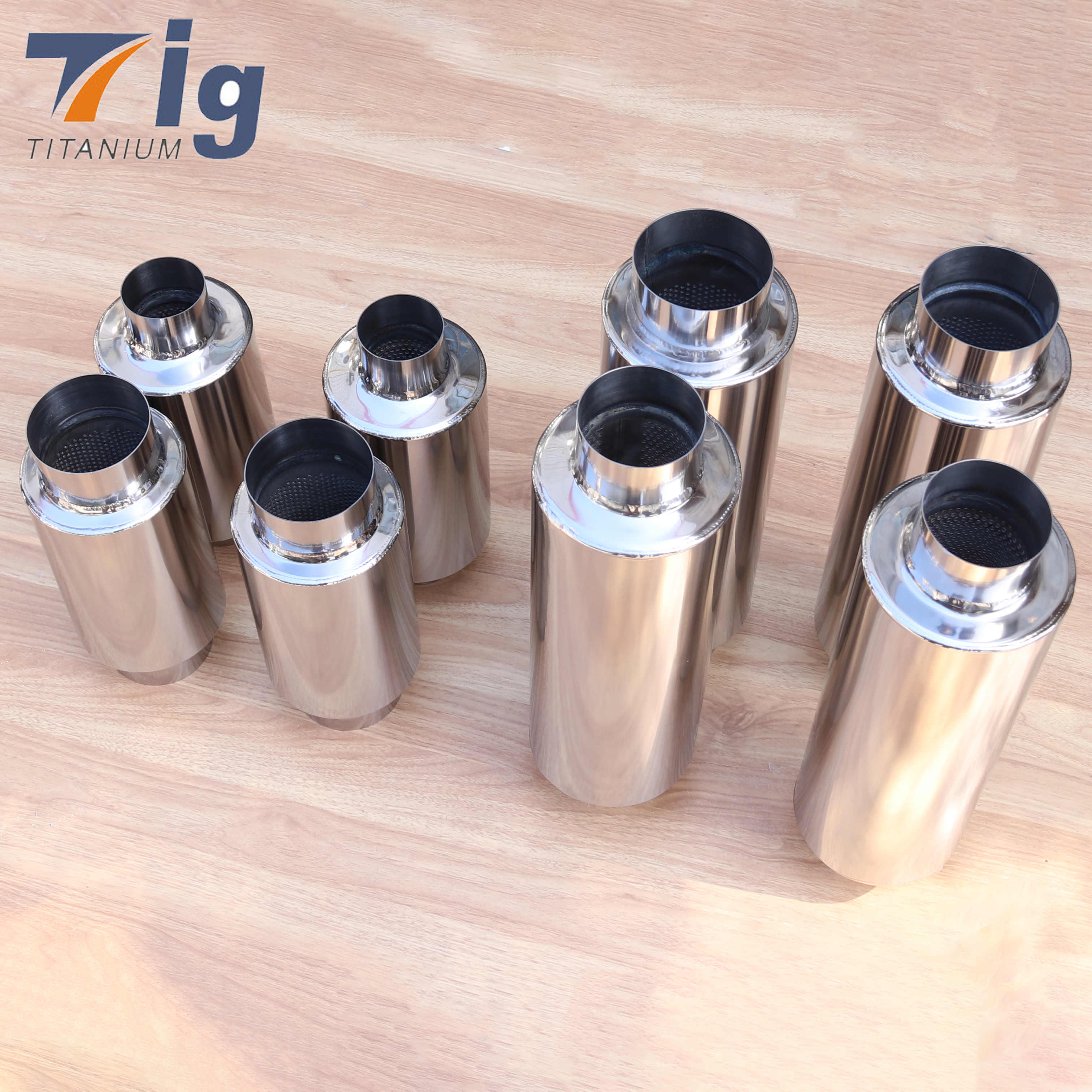 Performance Universal Exhaust Muffler Custom made Titanium Round Muffler For Car Exhaust