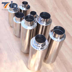Titanium Round Mufflers with Exhaust Tip 3 inch inlet 3 inch outlet