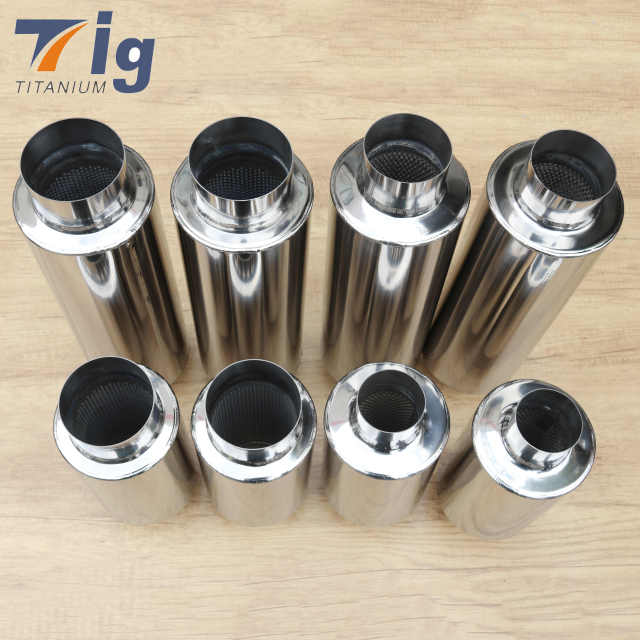 Customizable 2.5" titanium plated exhaust muffler
